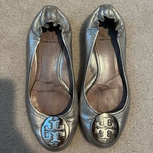 Silver Tory Burch flats